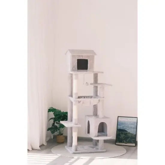 Racxily 63 Inches Multi-Level Large Cat Tree image {5}