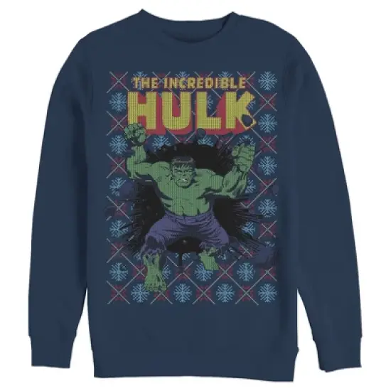 Men's Marvel Hulk Smash Holiday Ugly Sweater Sweatshirt image {2}