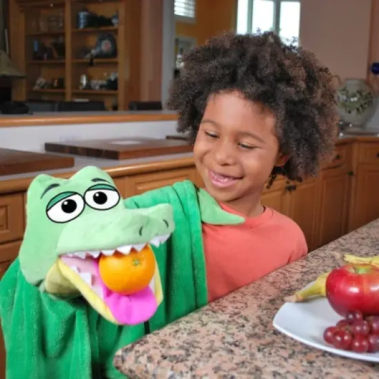 Happy Nappers Cuddleuppets: Gator - Green, 2-In-1: Plush Puppet & Blanket image {1}