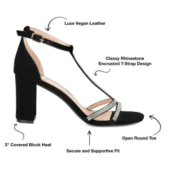 Journee Collection Womens Denali Open Toe Mid Block Heel Pumps image {7}