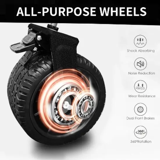 Heavy-Duty 360lb Capacity Foldable Utility Wagon &uml;C All-Terrain Quiet Wheels, Adjustable Handle & Cup Holders for Camping, Gardening, Picnic, Sports image {4}