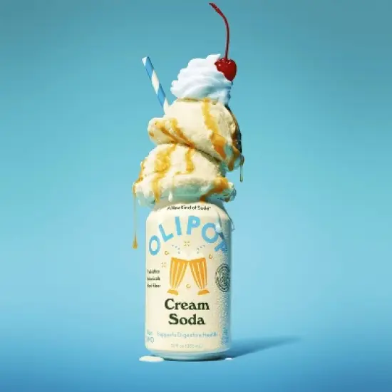 OLIPOP Cream Soda Prebiotic Soda - 12 fl oz Can image {6}