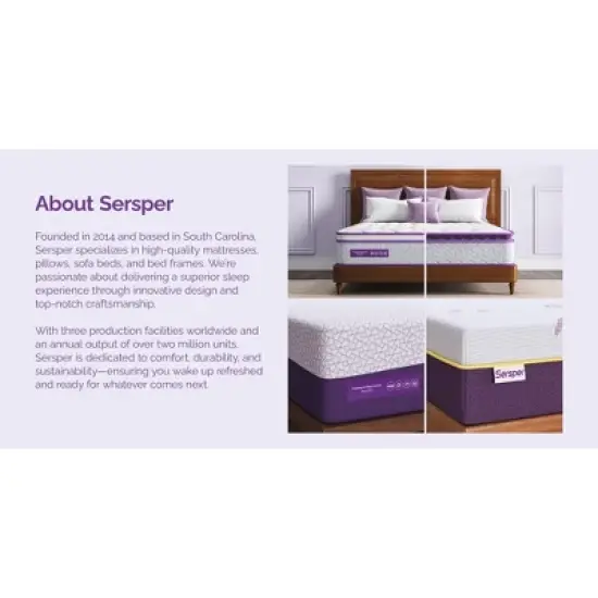Sersper 14 inch Memory Foam Spring Hybrid Mattress Queen image {8}