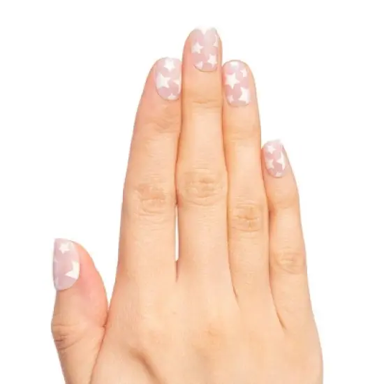 Olive & June Press-On Fake Nails - Extra Short Squoval - Pink Goldfish Large Star - 42ct image {3}
