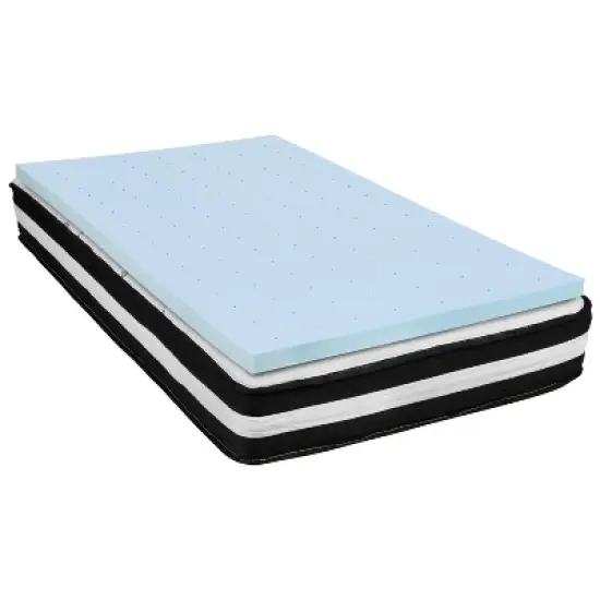 Emma and Oliver 10" Mattress & Gel Memory Foam Topper Bundle Set image {13}