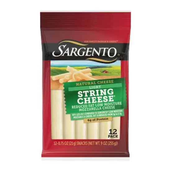 Sargento Reduced Fat Light Natural Mozzarella String Cheese - 9oz/12ct image {8}
