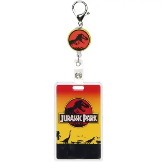 Jurassic Park Rubber Dino Design Badge Reel ID Badge Holder Retractable Lanyard image {4}