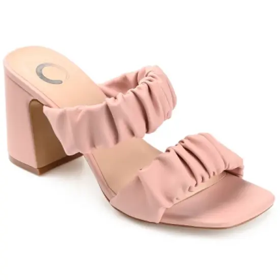 Journee Collection Womens Zoee Open Square Toe Block Heel Sandals image {11}