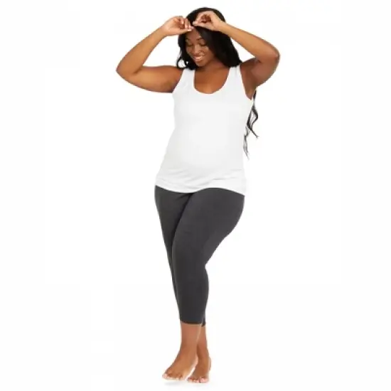 Plus Size Essential Stretch Secret Fit Belly Maternity Cropped Leggings | Motherhood Maternity image {6}