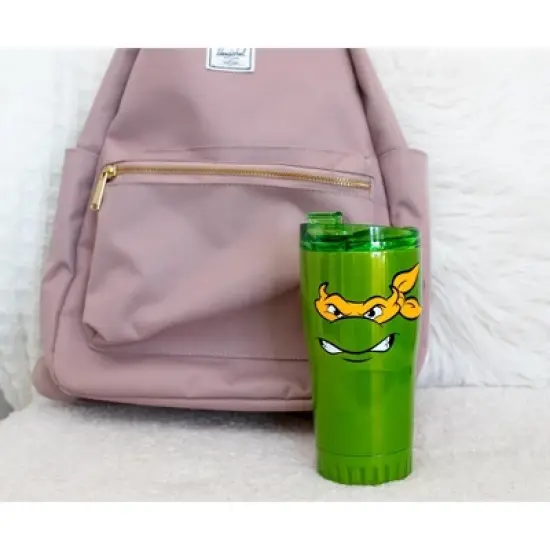 Silver Buffalo Teenage Mutant Ninja Turtles Michelangelo Stainless Steel Tumbler With Lid image {8}