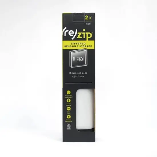 (re)zip Reusable Black Storage Gallon Zippered Bags - 2ct image {3}