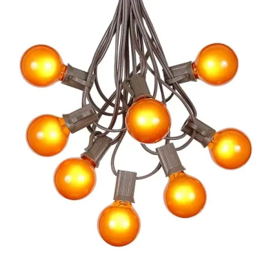 Novelty Lights 100 Feet G40 Globe Outdoor Patio String Lights, Brown Wire image {10}