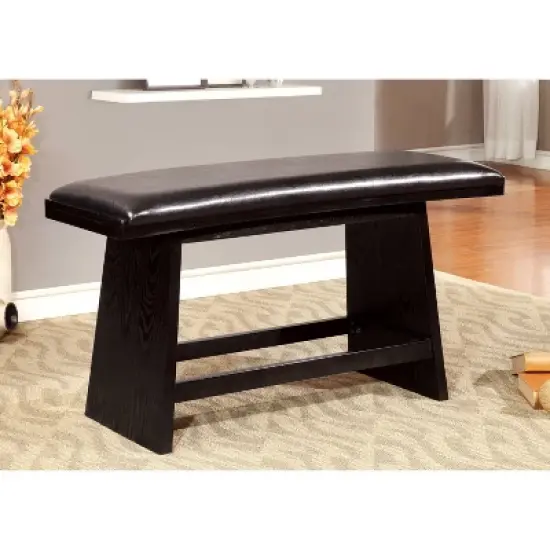 Bronswood&nbsp;Flared Legs Padded Leatherette Counter Dining Bench Black - HOMES: Inside + Out image {2}