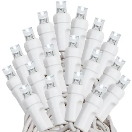 Novelty Lights 50 Light LED Solar Powered String Lights 3" Spacing White Wire 22.5 Feet image {4}