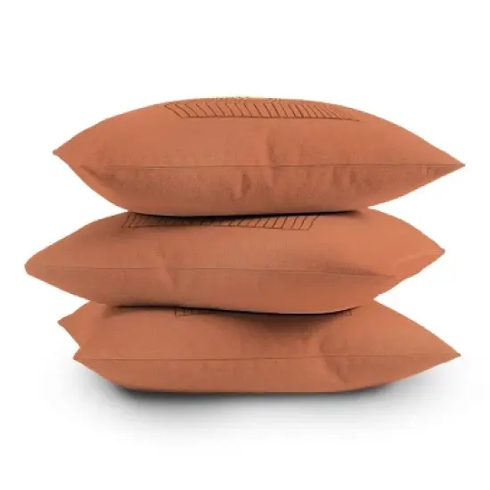 Deny Designs Moonlight Mountain Square Outdoor Throw Pillow Orange image {3}