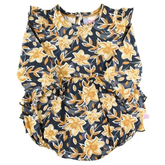 RuffleButts Baby Girls Flutter Bubble Romper image {3}