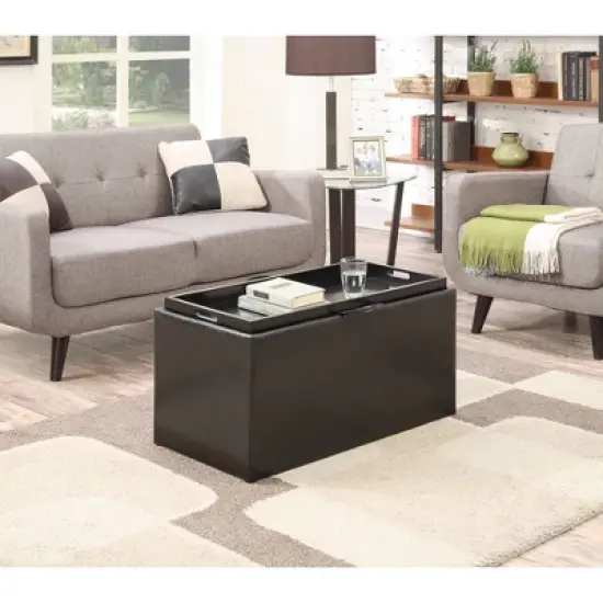 Sheridan Storage Bench w/2 Side Ottomans Black - Breighton Home image {2}