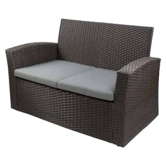 Northlight 4-Piece Georgetown Resin Wicker Outdoor Patio Conversation Set with Cushions image {2}