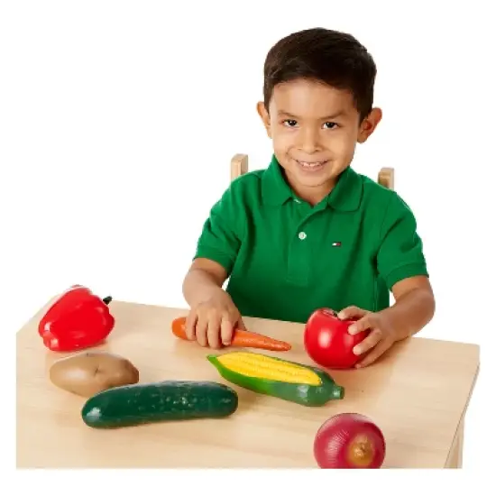 Melissa & Doug Play-Time Produce Fruit (9pc) and Vegetables (7pc) Realistic Play Food image {1}