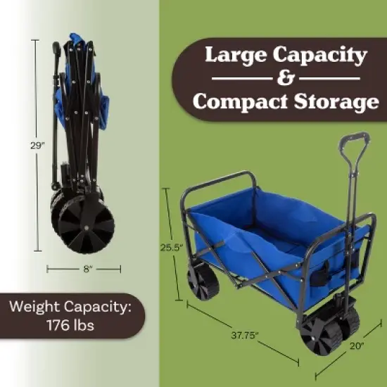 Heavy-Duty Collapsible Wagon with Telescoping Handle by Nature Spring image {6}
