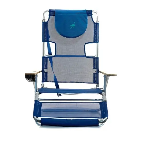 Ostrich 3 N 1 Lightweight Aluminum Frame 5 Position Reclining Beach Chair, Blue image {4}