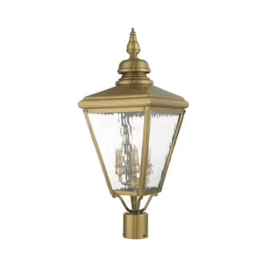 Livex Lighting Cambridge 3 - Light Post Light in  Antique Brass image {5}
