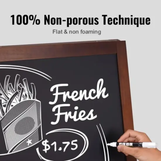 VEVOR A Frame Chalkboard Sign, Double-Sided Sidewalk Signs, Freestanding Vintage Wooden Chalk Board with Chalks & Magnetic Eraser, 20"x40", Brown image {5}