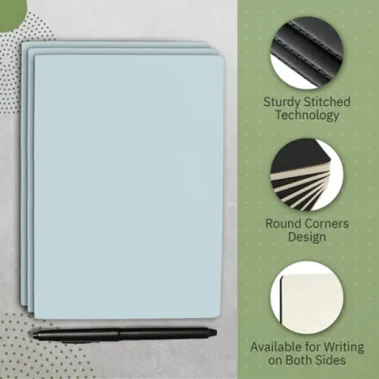 Simply Genius A5 Dotted Notebooks with Softcover - Journals for Writing - Grid Notebook - 92 pages, 8.2" x 5.5" (Light Blue, 6 pack) image {3}