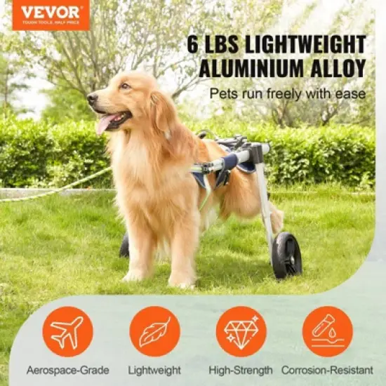 Munora 2-Wheel Large Dog Wheelchair - Adjustable Mobility Aid for Dogs 48-88lbs with 8" EVA Wheels (Size L) image {1}