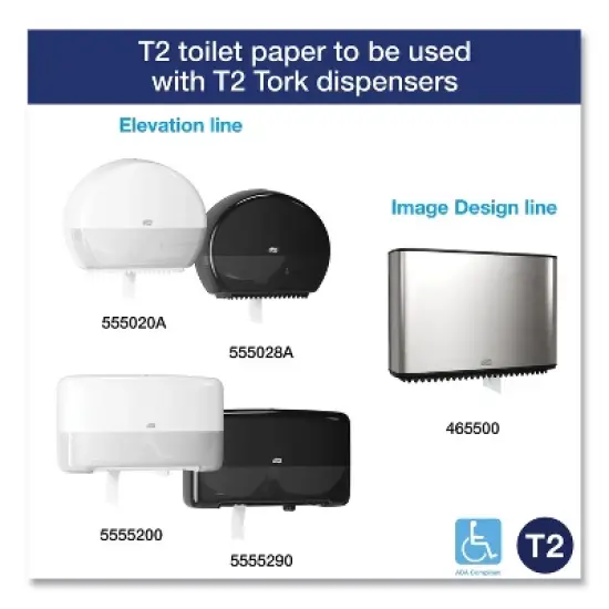 Tork Advanced Jumbo Bath Tissue, Septic Safe, 1-Ply, 3.48" x 1,200 ft, White, 12 Rolls/Carton image {3}