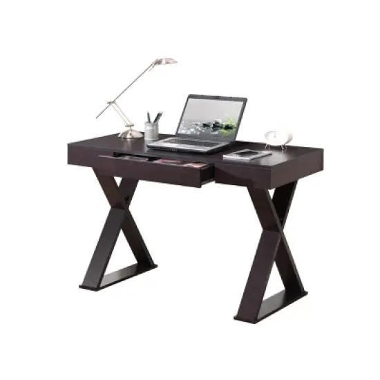 Trendy Desk with Drawer Espresso - Techni Mobili image {4}