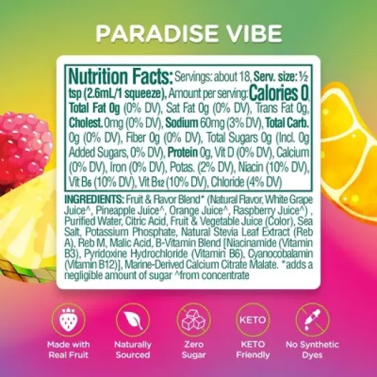 Stur Electrolytes Paradise Vibe Liquid Water Enhancer Drink Mix - 1.62 fl oz image {3}