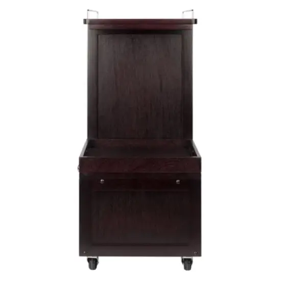 Galen Entertainment Cart with Serving Tray Wood/Espresso - Winsome image {3}