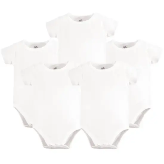 Touched by Nature Organic Cotton Bodysuits 5pk, White image {2}