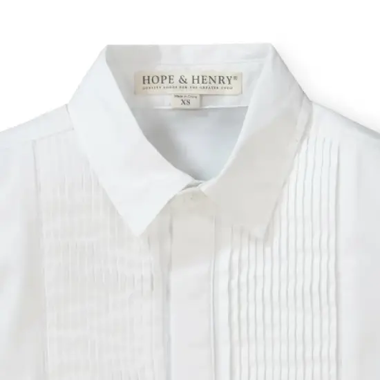 Hope & Henry Boys' Tuxedo Button Down Shirt, Kids image {1}