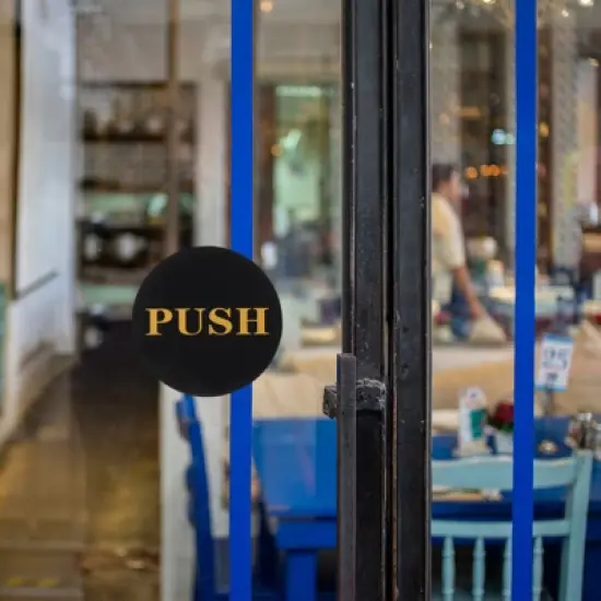 Unique Bargains Acrylic Self-Adhesive Decor Business Push Pull Door Signs 3 Pairs image {2}