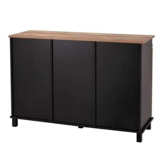 Modern Industrial Storage Cabinet with Sliding Doors - Glitzhome image {5}