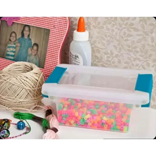 Sterilite Plastic Miniature Clip Storage Box Container with Latching Lid for Home, Office, Workspace, and Utility Space Organization image {4}