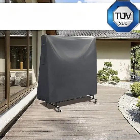 Smartpeas Outdoor ping pong table cover &ndash; PVC coating / glued seams / ventilation openings, Gray image {2}