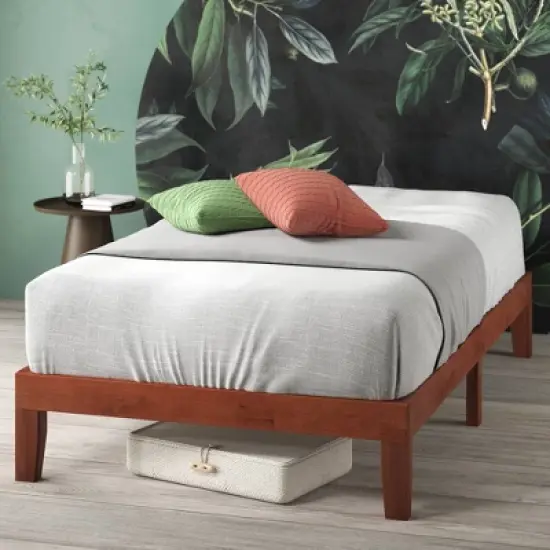 Wen Wood Platform Bed Frame Cherry - Zinus image {10}