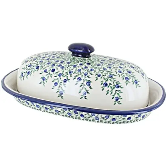 Blue Rose Polish Pottery 941 Zaklady Bread Container image {8}