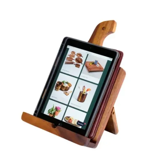 Kalmar Home Acacia Wood Cookbook/Tablet Holder image {2}