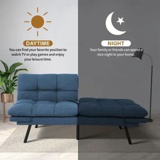 Vipbear 71" Foldable  Sofa Bed, Memory Foam Sleeper Sofa, Modern Folding Small Recliner for Living Room, Office, Apartment image {5}