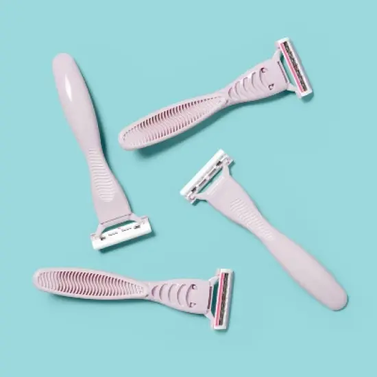Pivoting Head Women's 3-Blade Disposable Body Razors - 4ct - up&up&trade; image {1}