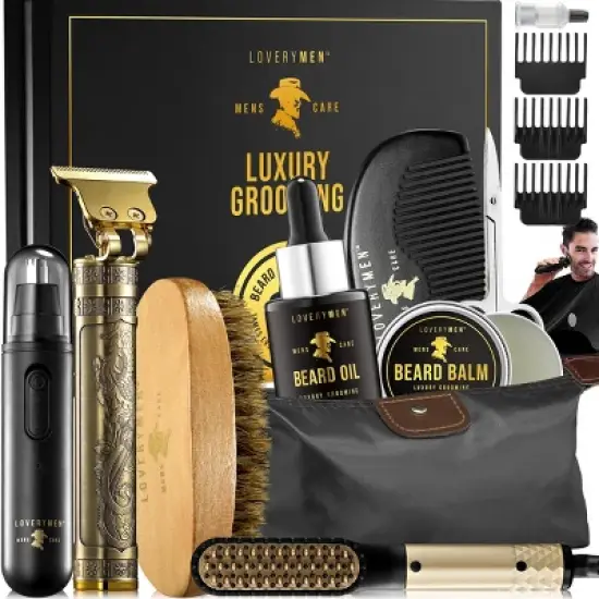 Fathers Day Gifts LoveryMen Beard Grooming Kit - 15pc Luxury Beard Care image {4}