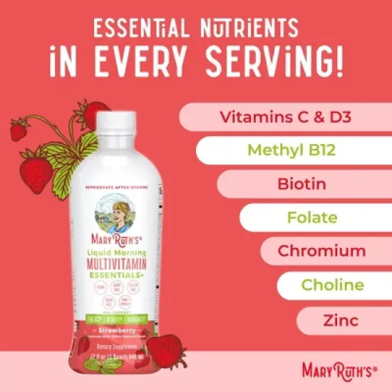 MaryRuth's Morning Multivitamin Liquid, Strawberry, 32 oz image {7}