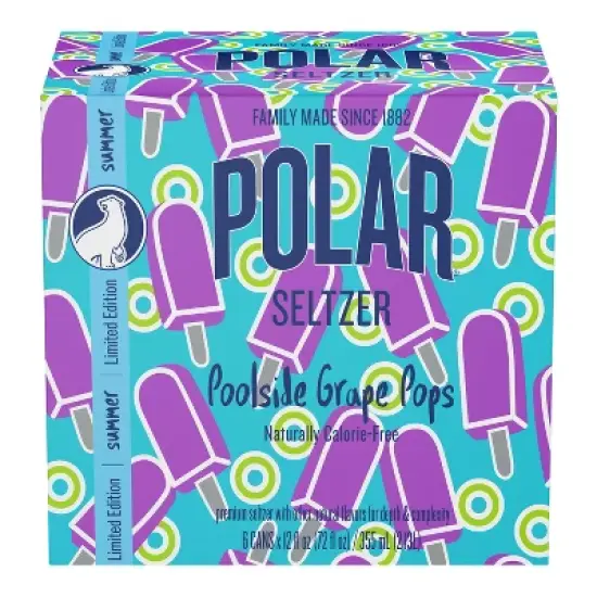 Polar Poolside Grape Pops Sparkling Water - 6pk/12 fl oz Cans image {3}