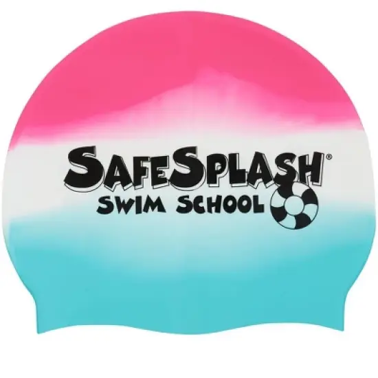 Sporti Safesplash Swim School Multi Color Silicone Swim Cap image {2}