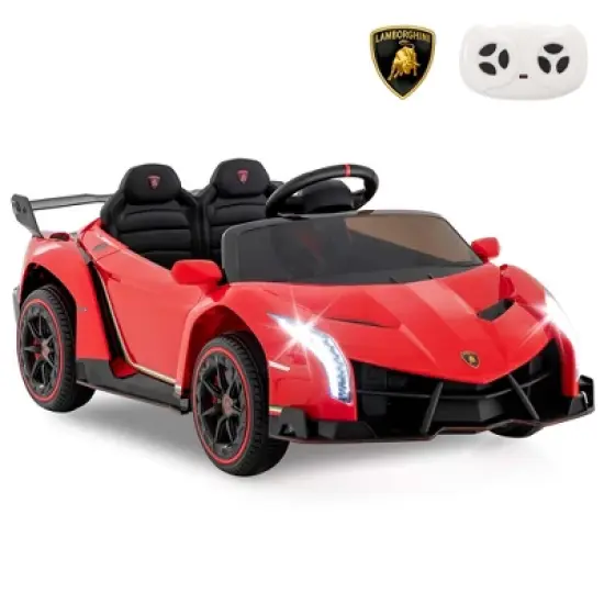 Costway Licensed Lamborghini 4WD Kids Ride-on Sports Car 12V Battery Powered 2.4G Remote Pink/White/Green/Black/Red image {12}