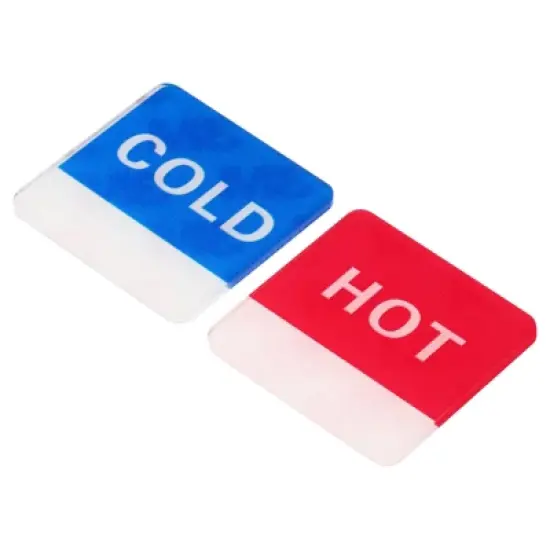 Unique Bargains Acrylic Decor Home Square Self Stick Hot/Cold Water Label image {4}